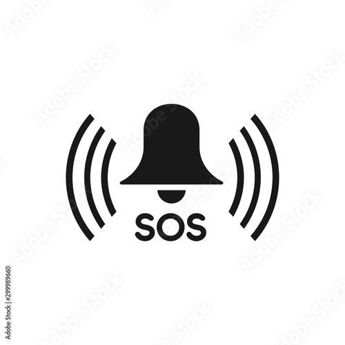 SOS Vector Icon design template, warning bell, help