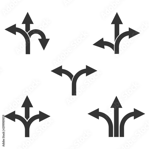way direction arrow sign vector set, icon illustration design template