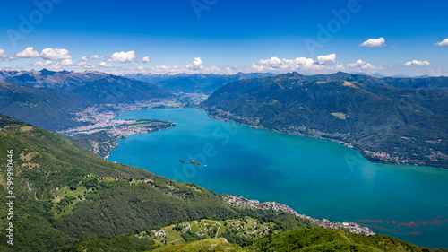 Beautiful view on lake Lago Maggiore and Locarno from Monte Gridone © fnendzig