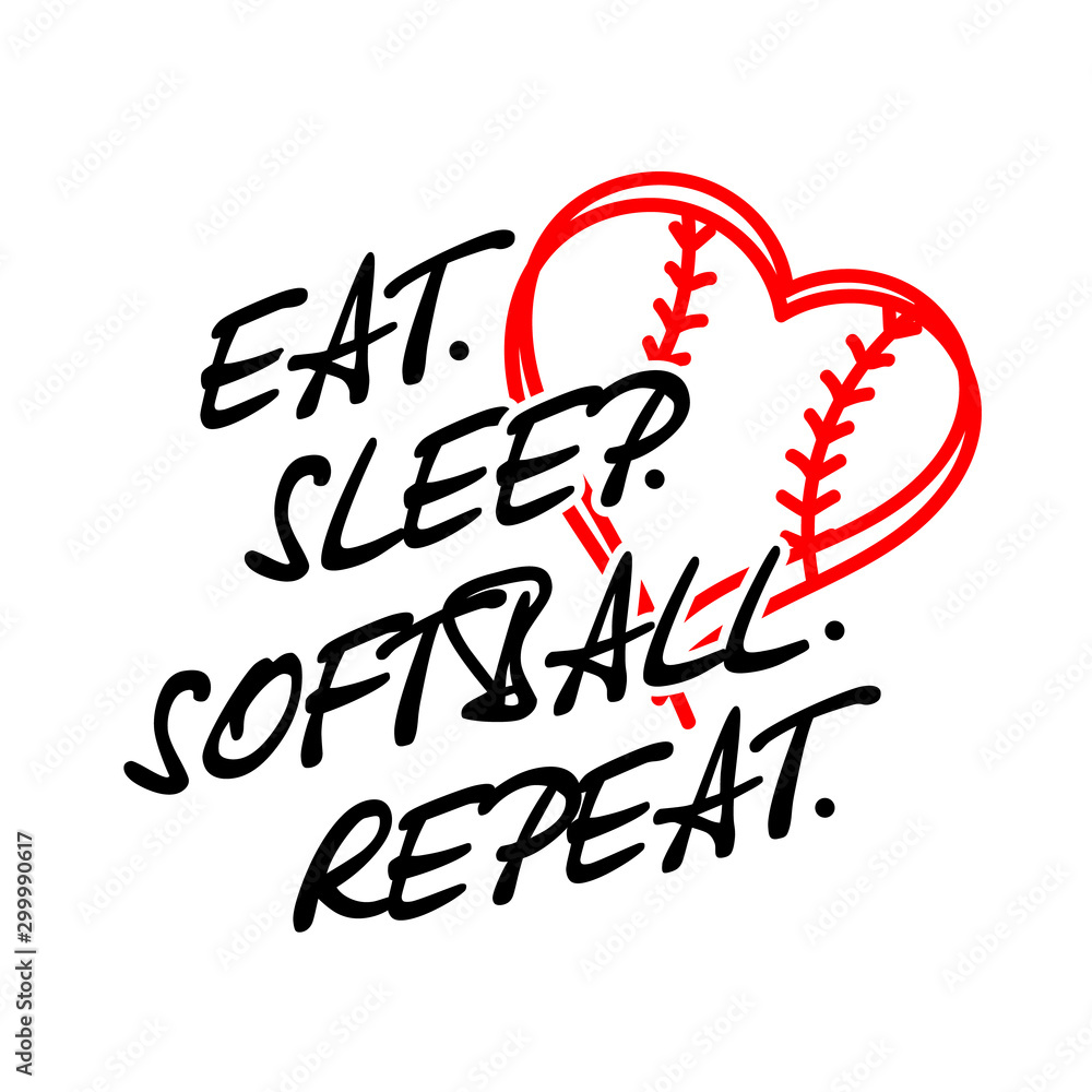 Eat sleep softball repeat vector files. Softball family design. Sports