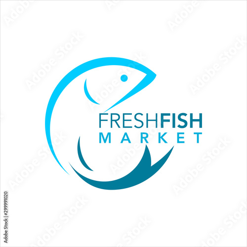 seafood logo abstract line fish vector simple modern silhouette for culinary design or icon template