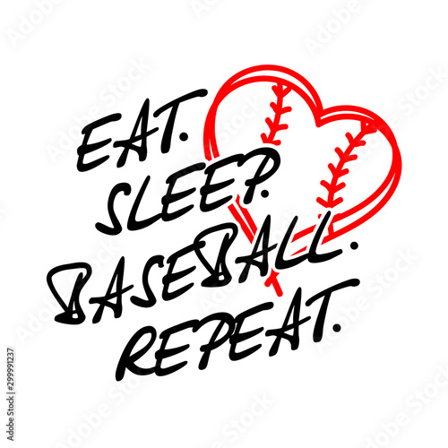 Canvas Print Eat sleep baseball repeat vector files