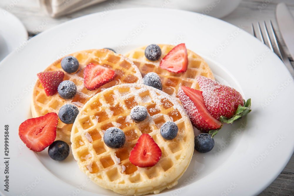 breakfast waffle image with coffee breakfast waffle image with coffee