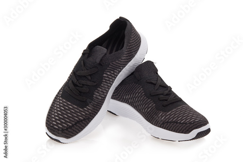 Modern sneakers on a white background.