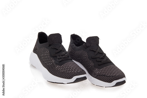 Modern sneakers on a white background.