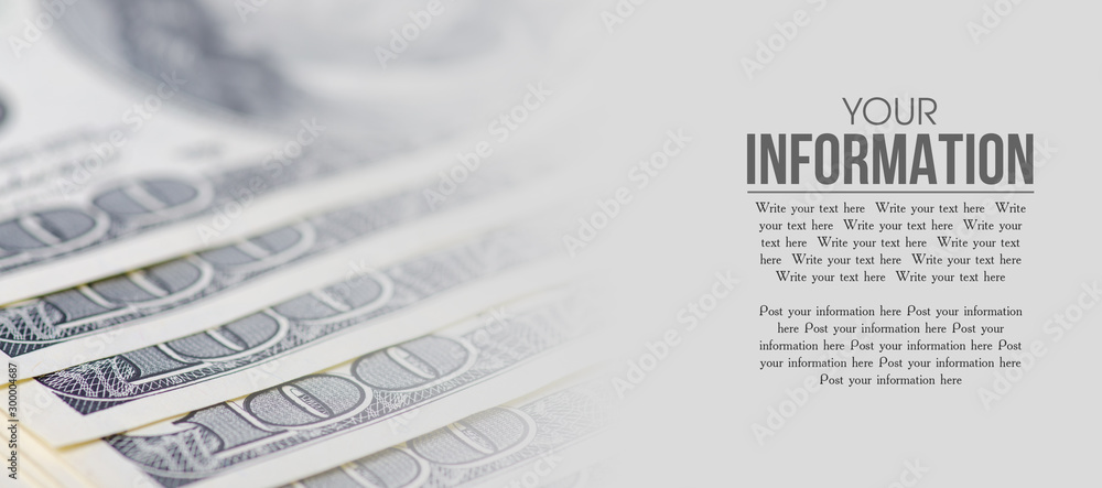 Dollars money cash finance macro blur background, space for text - obrazy, fototapety, plakaty 