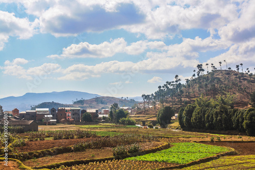 Homes on the hills in Madagascar