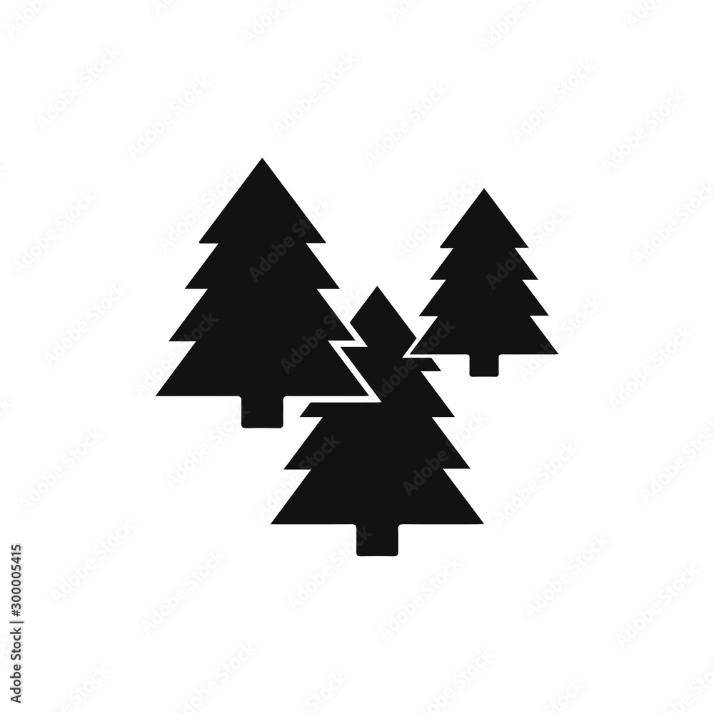 Fototapeta premium Forest icon, pine trees. Isolated vector illustration.