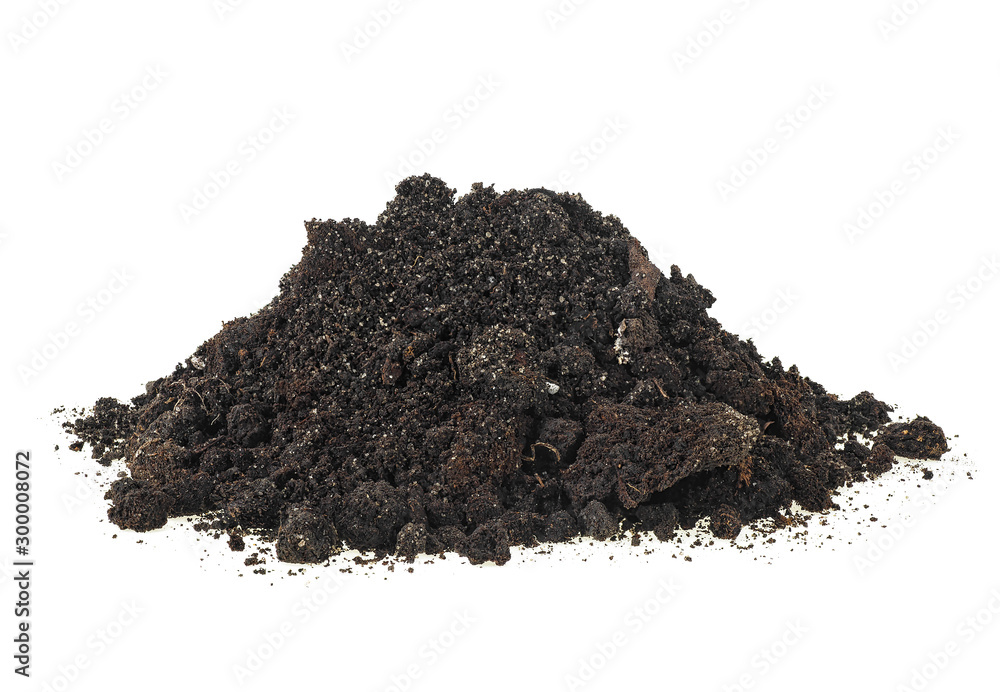 Dirt, pile of soil isolated on a white background. Dirt, pile of soil isolated on a white background.