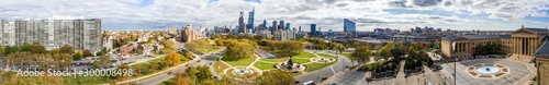 Drone view on the Philadelphia Skyline