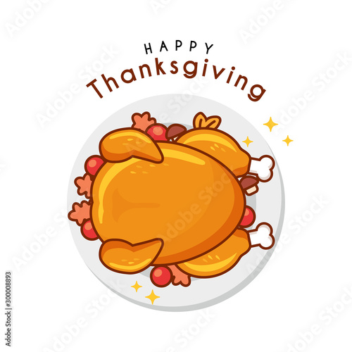  Illustration of baked turkey for thanksgiving day