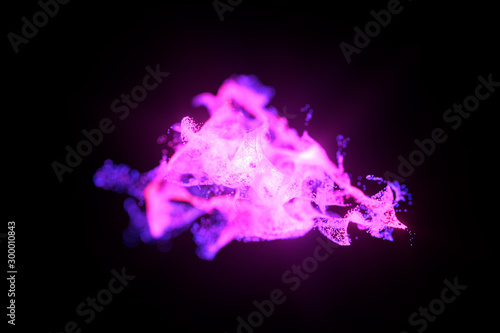 Abstract glowing particles with brilliant light  3d rendering.