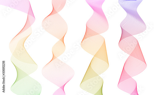 design element wavy lines form spiral ribbon effect 3d08