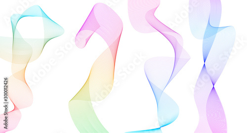 design element wavy lines form spiral ribbon effect 3d09