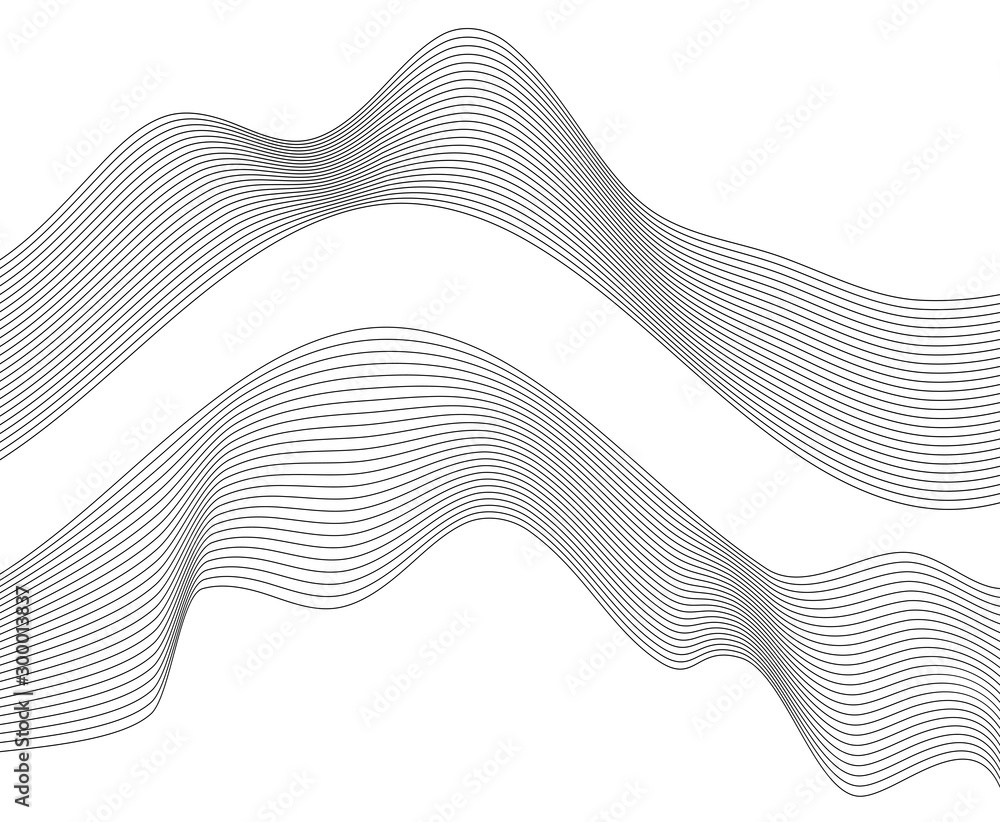 design element wavy lines form spiral ribbon effect 3d19