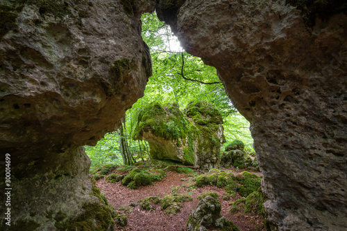 Natural arch of Zalamportillo, Entzia mountain range, Alava, Spain