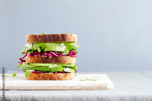 vegetarian  sandwich with vegetables photo