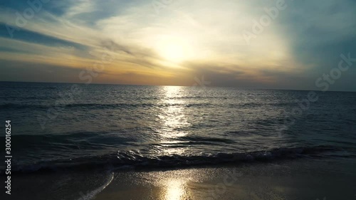 dawn over the Caspian Sea in the desert of Kazakhstan