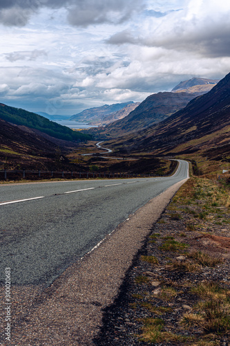 street scotland dramatic sky mountains valley