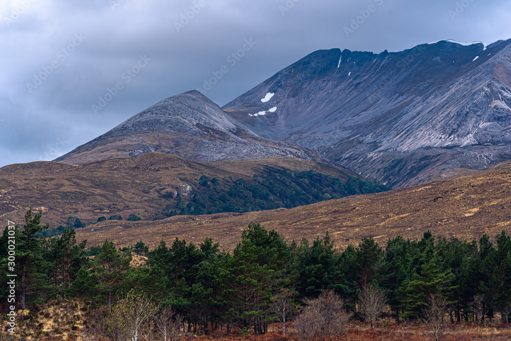 clouds mountains trees green ice landscape scotland