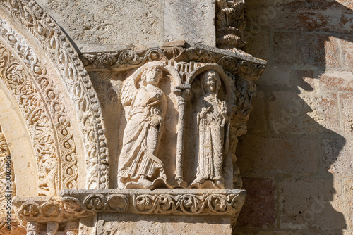 Romanesque chapiter of the sanctuary of Our Lady of Estibaliz, Alava, Spain photo