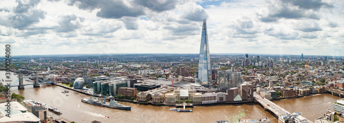 aerial view of South London with London Bridge  Shard skyscraper and River Thames photo