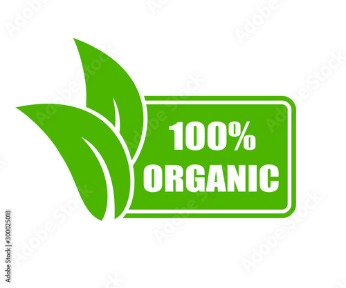 100 percent organic icon – stock vector