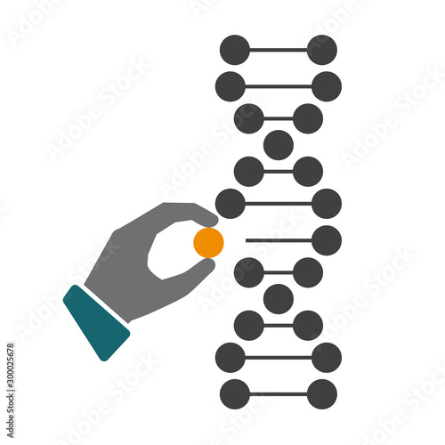 Genetic engineering icon, DNA sign, gene editing method – stock vector