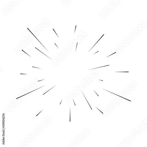 Vector rays, sun rays or sunburst icon isolated.
