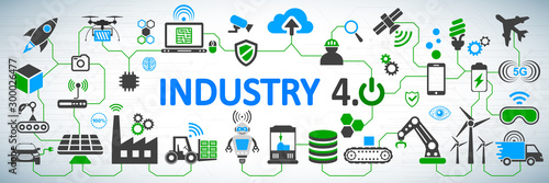 Industry 4.0 infographic concept factory of the future – vector for stock