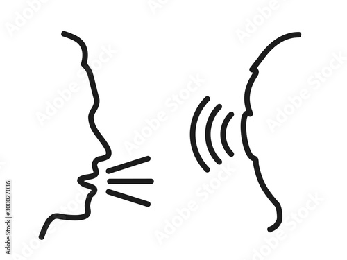 People talk: speak and listen – for stock photo