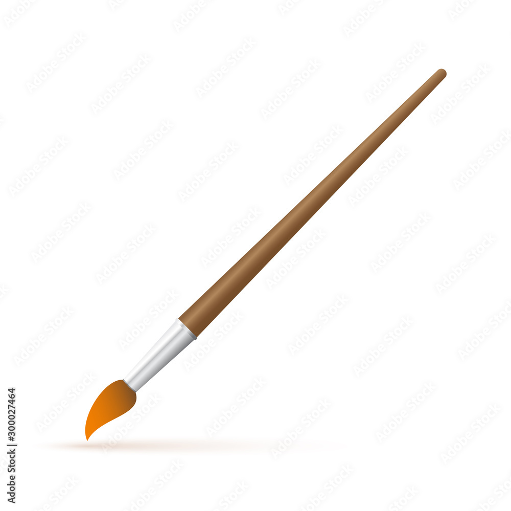 Vector paint brush icon isolated.