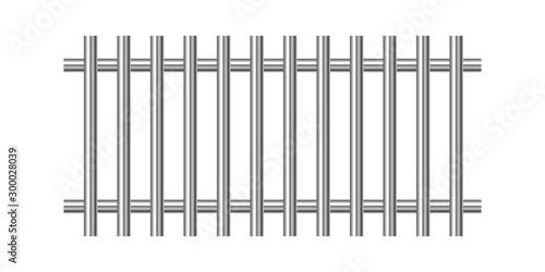 Metal prison bars isolated. Vector illustration