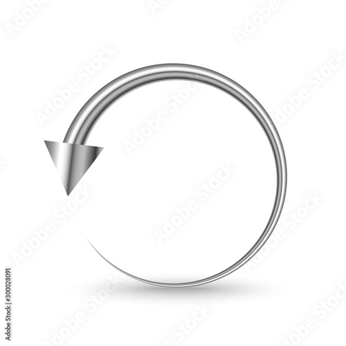 Vector metal circle arrow isolated