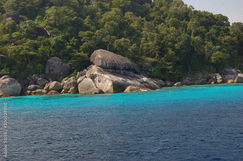 Rock formations in the Similan Islands in Thailand