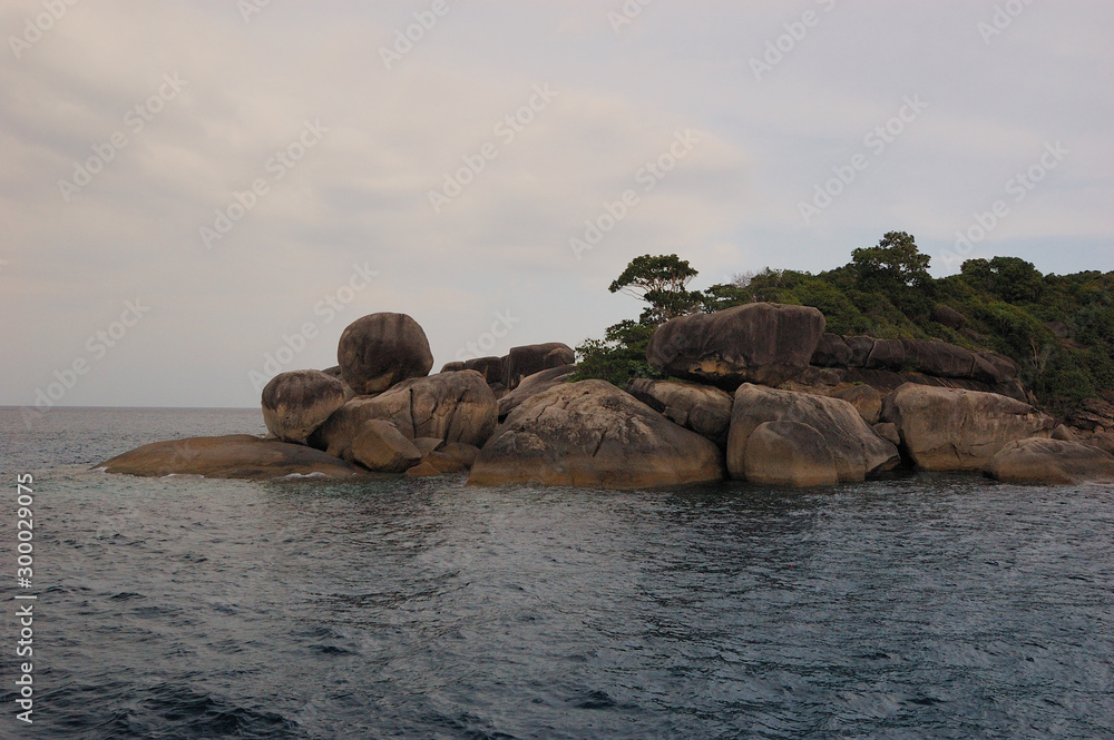 Weathered rocks in the Similan Islands in Thailand