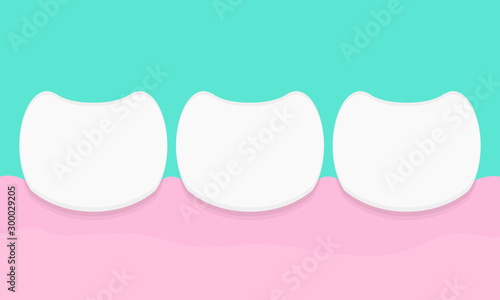 Vector row of teeth. Healthcare concept