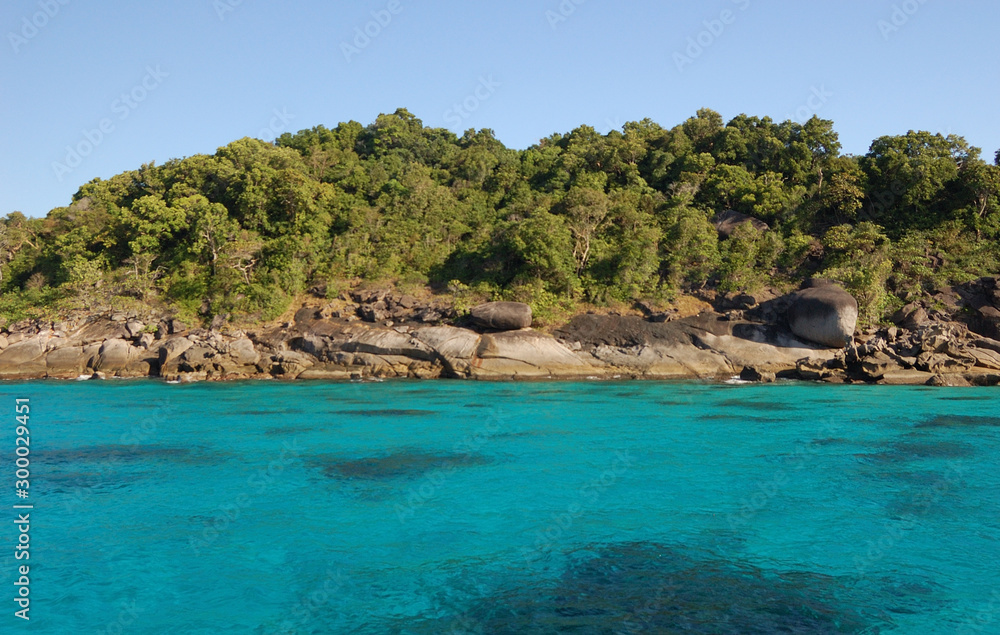 The fantastic sea colour in the Similan Islands in Thailand