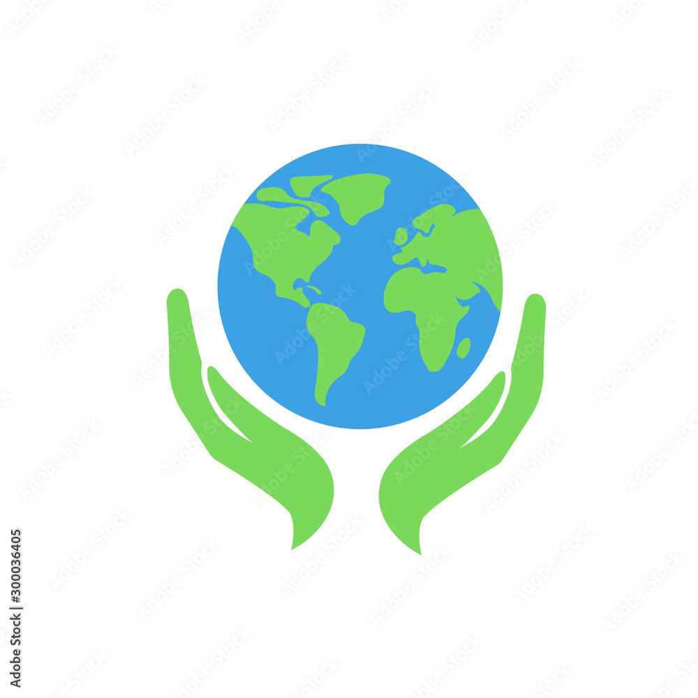 Human hands holding planet Earth. Saving the world from environment pollution or World Earth Day concept