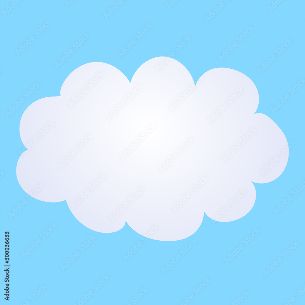 Vector cartoon illustration of a cloud on a blue background. Vector cartoon illustration of a cloud on a blue background.