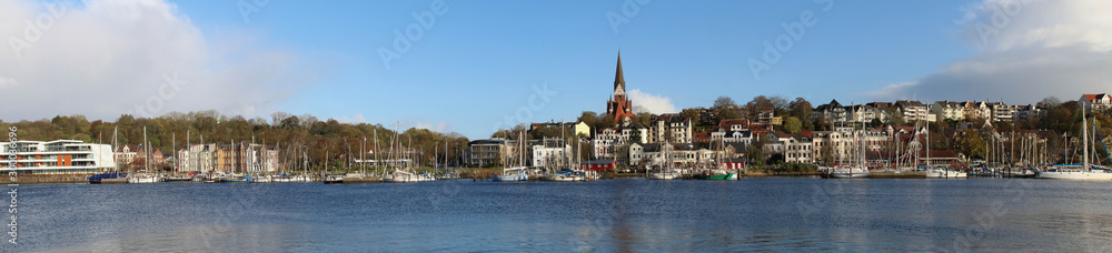 Flensburg Panorama mit Kirche Sankt Jürgen