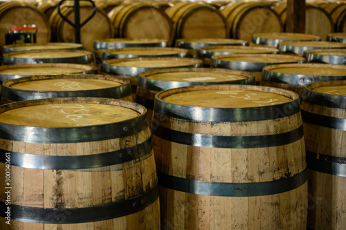Empty Bourbon Barrels Await Filling