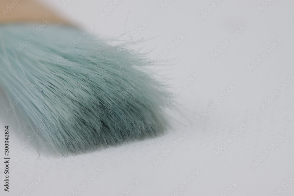 Fototapeta Close up picture of a brush with blue hairs