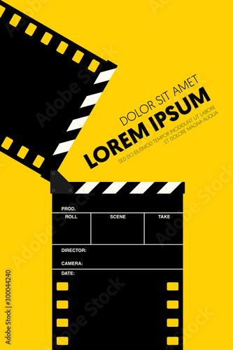 Movie and film poster design template background vintage retro style