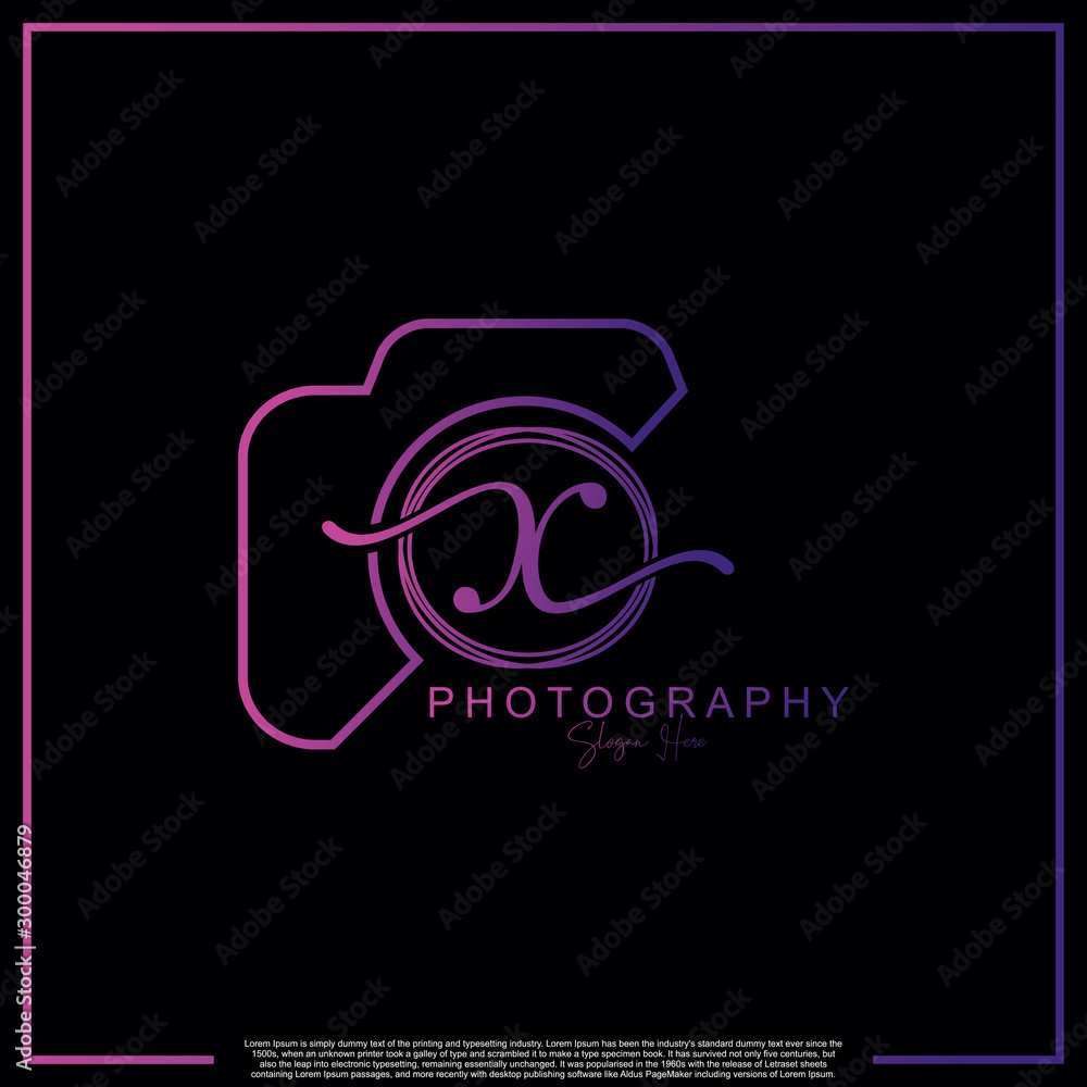 Modern Luxury Initial Letter X with camera. Logo photography simple luxury template. Modern Luxury Initial Letter X with camera. Logo photography simple luxury template.