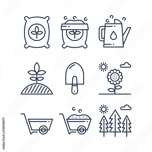 Simple Line Fertilizer Icons Sets