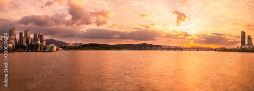 Canvas Print Sunset on Han River (Hangang), Seoul, Korea