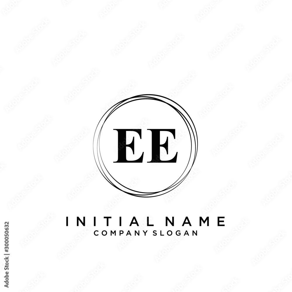 Letter EE Beauty Logo Template Vector Letter EE Beauty Logo Template Vector