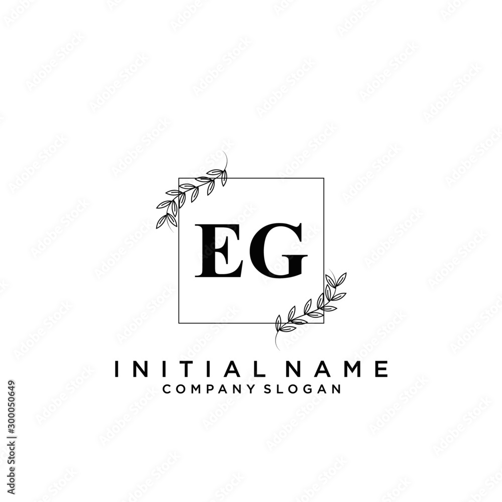 Letter EG Beauty Logo Template Vector Letter EG Beauty Logo Template Vector