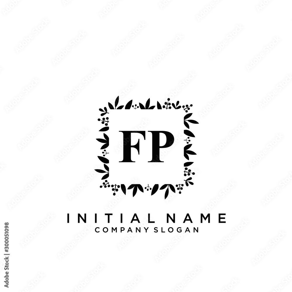 Letter FP Beauty Logo Template Vector